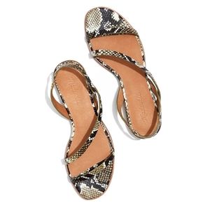 MADEWELL Heidi Faux Snake Strappy Sandals Sz 9